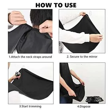 Beard Bib Apron for Shaving, Hair Catcher for Trimming,Christmas Stocking Stuffers for Men, Gifts for Men Him Dad husband