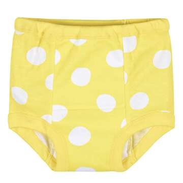 Gerber Baby Girls Infant Toddler 4 Pack Potty Training Pants Underwear Peach and Yellow 3T