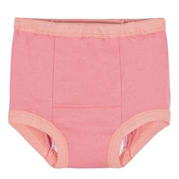 Gerber Baby Girls Infant Toddler 4 Pack Potty Training Pants Underwear Peach and Yellow 3T