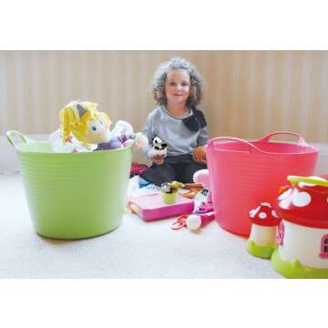 Red Gorilla Large Flexible Plastic Tub for Gardening, Laundry & Toy Storage, 10 Gallon