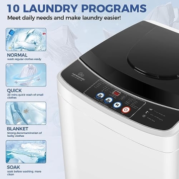 Nictemaw Portable Washer - 15.6Lbs Compact Capacity