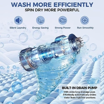 Nictemaw Portable Washer - 15.6Lbs Compact Capacity