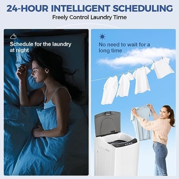 Nictemaw Portable Washer - 15.6Lbs Compact Capacity