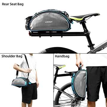 LIXADA Bicycle Rack Bag 13L Waterproof Cycling Bike Rear Seat Cargo Bag MTB Road Bike Rack Carrier T...