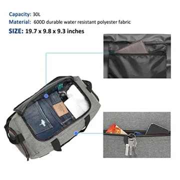 MarsBro Water Resistant Gym Duffel Bag with Shoe Compartment