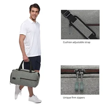MarsBro Water Resistant Gym Duffel Bag with Shoe Compartment
