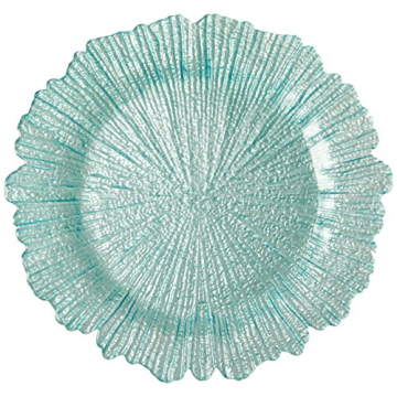 ChargeIt by Jay Reef 13-Inch Decorative Glass Charger Plate for Elegant Dining