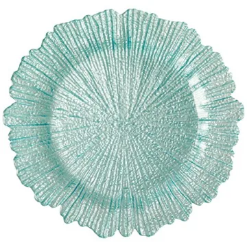 ChargeIt by Jay Reef 13-Inch Decorative Glass Charger Plate for Elegant Dining