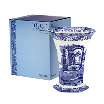 Portmeirion Blue Italian Hexagonal Vase for Home Decor
