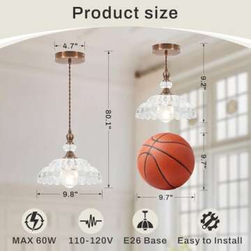 CWarmozy Vintage Pendant Light Fixture for Kitchen Island