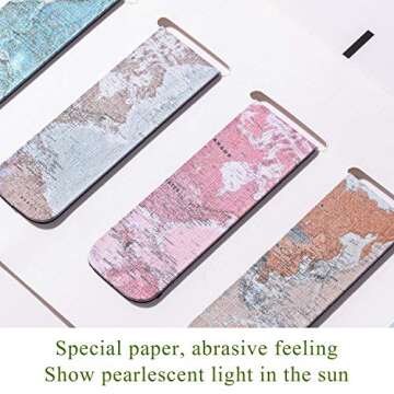 Chinco 10 Pieces Magnetic Bookmarks Magnet Page Markers Assorted Book Markers Set for Students Reading Gifts for Christmas(Map)