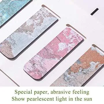 Chinco 10 Pieces Magnetic Bookmarks Magnet Page Markers Assorted Book Markers Set for Students Reading Gifts for Christmas(Map)