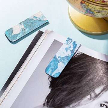 Chinco 10 Pieces Magnetic Bookmarks Magnet Page Markers Assorted Book Markers Set for Students Reading Gifts for Christmas(Map)