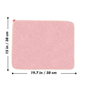 Premium Microfiber Pink Dish Drying Mats 2 Pack for Kitchen