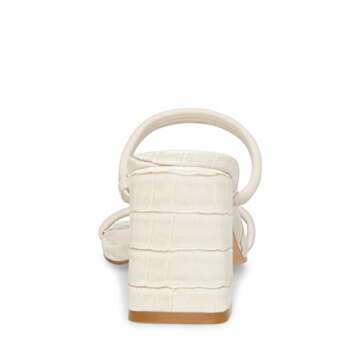 Steve Madden Women's Lilah Heeled Sandal, Bone Croco, 7.5