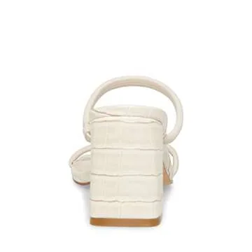 Steve Madden Women's Lilah Heeled Sandal, Bone Croco, 7.5