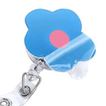 Cute Badge Reel Retractable 7 PCS Flower Floral Nurse Badge Holder Clips Reels ID Name Clip Tag for Nursing Nurses Hospital Teacher Pediatric Medical Lanyards Accessories (Flower)