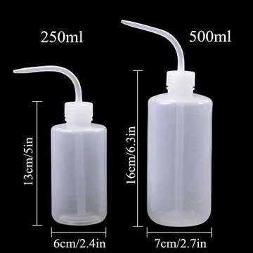 Yuelong Plastic Squeeze Bottle,2Pcs Safety Wash Bottle 500ml Convenient Green Soap Supply Tattoo Squeeze Bottle with Scale Labels Watering Tools for Medical Label Tattoo Supplies(500ml,16oz,1 Bottle)
