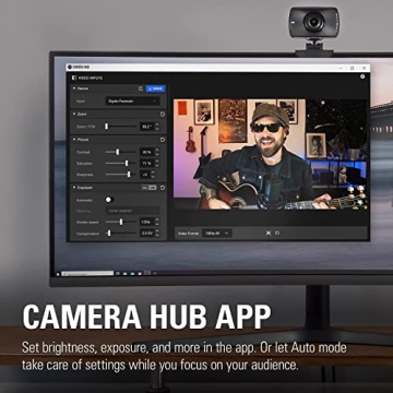 Elgato Facecam - 1080p60 True Full HD Webcam for Live Streaming, Gaming, Video Calls, Sony Sensor, Light Correction, DSLR Style Control, Works with OBS, Zoom, Teams, and more, for PC/Mac (Renewed)
