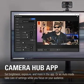 Elgato Facecam - 1080p60 True Full HD Webcam for Live Streaming, Gaming, Video Calls, Sony Sensor, Light Correction, DSLR Style Control, Works with OBS, Zoom, Teams, and more, for PC/Mac (Renewed)