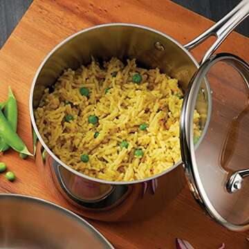 Tramontina Tri-Ply Clad Stainless Steel 1.5-Quart Sauce Pan with Glass Lid, Induction-Ready, Dishwasher-Safe, NSF-Certified, Made in Brazil