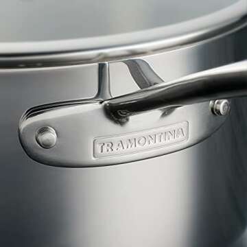 Tramontina Tri-Ply Clad Stainless Steel 1.5-Quart Sauce Pan with Glass Lid, Induction-Ready, Dishwasher-Safe, NSF-Certified, Made in Brazil