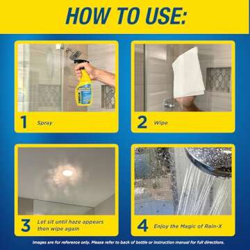 Rain-X 630023 Glass Shower Cleaner Water Repellent - Bathroom cleaner and window cleaner, bathroom cleaning supplies - Protects Glass Shower And Doors From Soap Residue And Hard Water, 16 Fl. Oz.