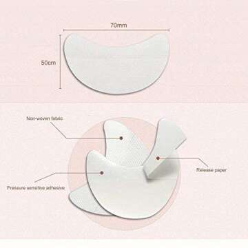 LKE 100pcs Eyeshadow Stencils Professional Pads Under Eye Eyeshadow Gel Pad Patches for Eyelash Extensions/Lip Makeup