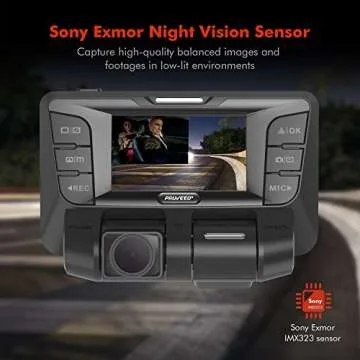 PRUVEEO Dash Cam with Night Vision and 64GB Card
