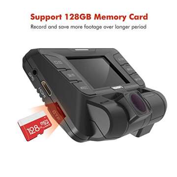 PRUVEEO Dash Cam, 1080P Front and Rear Dash Camera for Cars, Night Vision WDR, Dashcam with Rotatable Lens, Loop Recording, G-Sensor, Parking Monitor, Free 64GB Card