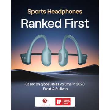 SHOKZ OpenRun Pro - Open-Ear Bluetooth Bone Conduction Sport Headphones - Sweat Resistant Wireless Earphones for Workouts and Running with Premium Deep Base - Built-in Mic, with Hair Band