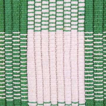 DII Buffalo Check Rug Collection, Hand Dyed Reversible Chindi Rug, 26x40, Green