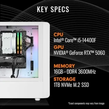 Thermaltake LCGS Quartz i1460 Gaming Desktop - Intel Core i5, RTX 5060, 1TB SSD, RGB Memory