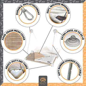 Selify Cat Window Perch - Free Fleece Blanket and Toy – Extra Large and Sturdy – Holds Two Large Cats – Easy to Assemble!