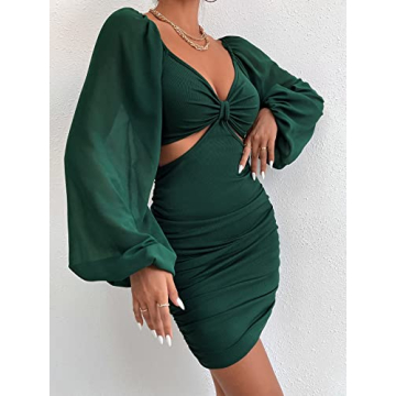 Floerns Leopard Print V Neck Bodycon Dress - Fashionable & Fit