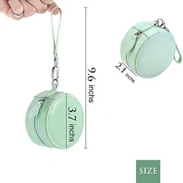 Jewelry Travel Organizer Box,PU Leather Small Portable Jewelry Storage Case with Removable Strap for Rings Earrings Necklaces Valentine Gift(Green)