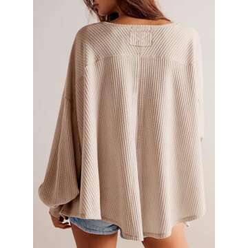 Dokotoo Going Out Tops for Women Fashion 2024 Casual Long Batwing Sleeve Knit Pleated Top Ladies Ove...