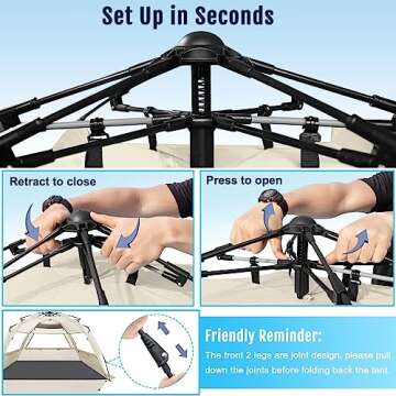 WhiteFang Deluxe XL Pop Up Beach Tent for Family Fun, UV Protection & Privacy Options