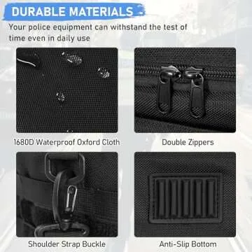 ITHWIU Patrol Bag Law Enforcement, Police Gear Bag Car Front Seat Organizer for Police with Laptop Layer and Cup Holders, MOLLE System, Fits Vehicle Passenger Seat Black