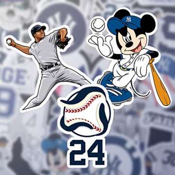 50 PCS Durable American Baseball Stickers for All Use