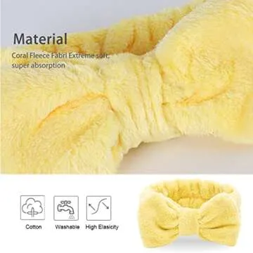 LADES Facial Headband - Terry Cloth Headbands for Face Washing,Skin Care,Makeup,Bow Spa Hair Headband for Washing Face