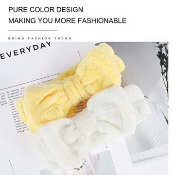 LADES Facial Headband - Terry Cloth Headbands for Face Washing,Skin Care,Makeup,Bow Spa Hair Headband for Washing Face