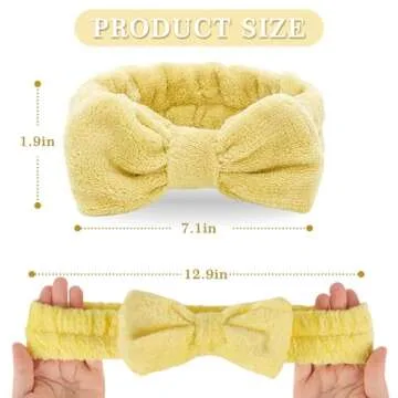 LADES Facial Headband - Terry Cloth Headbands for Face Washing,Skin Care,Makeup,Bow Spa Hair Headband for Washing Face