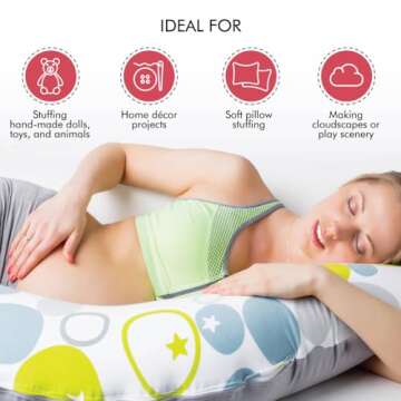 Fairfield The Original Poly-Fil, Premium Polyester Fiber Fill, Soft Pillow Filler, Stuffing for Stuf...