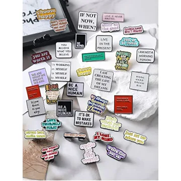 Kajaia 35 Pcs Positive Enamel Pins for Life's Inspiration
