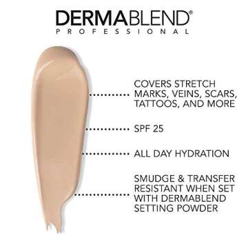 Dermablend Leg and Body Makeup, with SPF 25. Skin Perfecting Body Foundation for Flawless Legs with ...