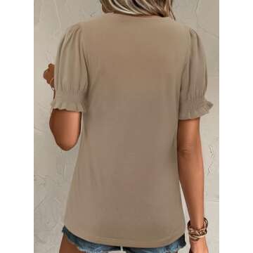 Women's Basic V Neck Casual T-Shirt for Summer Style