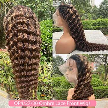 Honey Blonde Ombre Lace Front Wig Human Hair,13x6 Highlight Loose Deep Wave Lace Front Wigs Human Hair Colored Wigs for Women 180% Density OP42730 HD Lace Frontal Wig 12A Gluelesses Wigs Human Hair Pre Plucked SPARKLE DIVA (20inch)