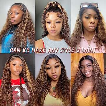 Honey Blonde Ombre Lace Front Wig Human Hair,13x6 Highlight Loose Deep Wave Lace Front Wigs Human Hair Colored Wigs for Women 180% Density OP42730 HD Lace Frontal Wig 12A Gluelesses Wigs Human Hair Pre Plucked SPARKLE DIVA (20inch)
