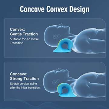 Neck Stretcher for Pain Relief, Neck and Shoulder Relaxer Cervical Traction Device Pillow for Muscle Relax and TMJ Pain Relief (Blue)